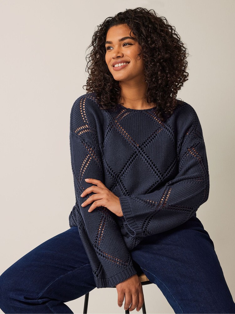 Evans Diamond Pointelle Jumper - Image 1 of 5