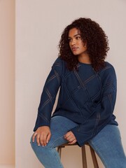 Evans Diamond Pointelle Jumper - Image 2 of 5