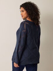 Evans Diamond Pointelle Jumper - Image 4 of 5