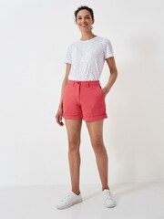 Crew Clothing Red Tilda Turn Up Chino Shorts - Image 1 of 4