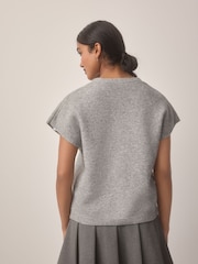 Light Grey Bouclé Knit Waistcoat - Image 2 of 9