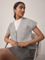 Light Grey Bouclé Knit Waistcoat - Image 4 of 9