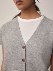 Light Grey Bouclé Knit Waistcoat - Image 5 of 9