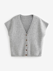 Light Grey Bouclé Knit Waistcoat - Image 7 of 9