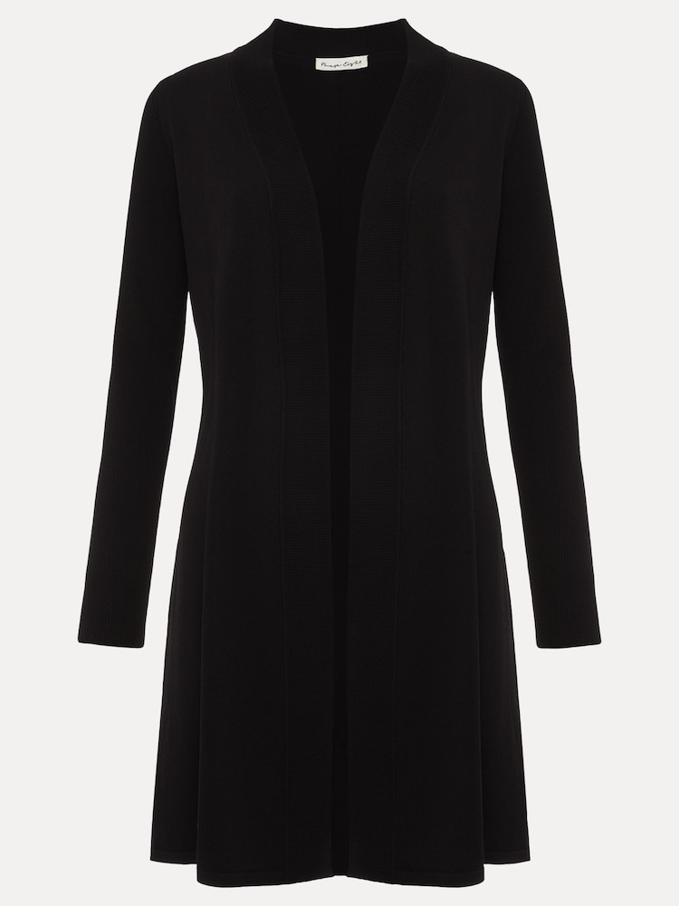 Phase Eight Black Longline Lauren Edge to Edge Cardigan - Image 6 of 6
