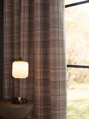 Grey/Purple Brushed Check Super Thermal Eyelet Curtains - Image 5 of 5