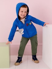 JoJo Maman Bébé Navy Blue Canvas High Top Trainers - Image 1 of 1