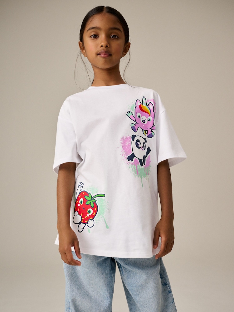 White Smashlings Oversized License 100% Cotton T-Shirt (3-16yrs) - Image 2 of 6