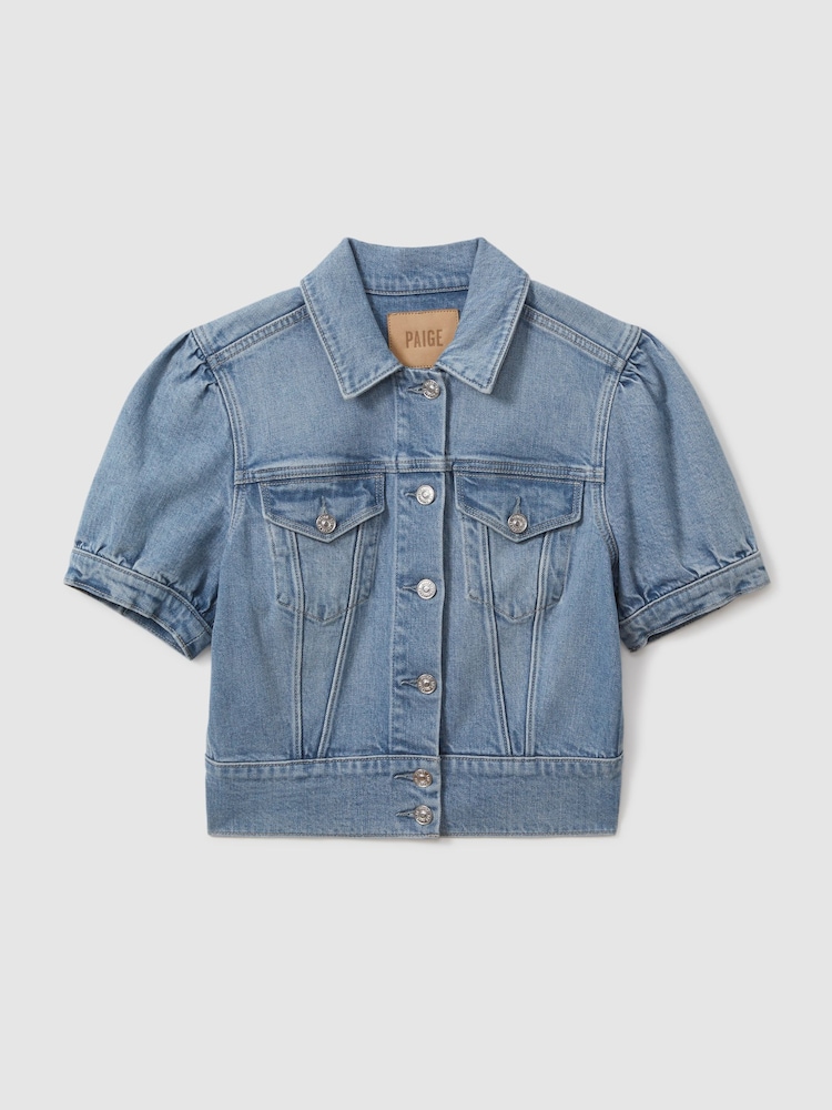Paige Cropped Denim Jacket - Image 1 of 5