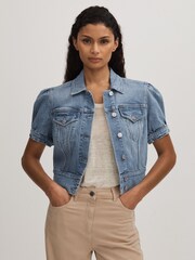 Paige Cropped Denim Jacket - Image 3 of 5