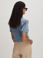Paige Cropped Denim Jacket - Image 4 of 5