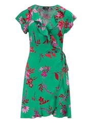 Pour Moi Green Frill Wrap Woven Beach Dress - Image 3 of 4