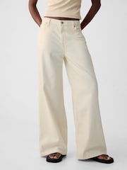 Gap Cream Mid Rise UltraSoft Baggy Jeans - Image 1 of 6