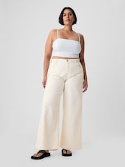 Gap Cream Mid Rise UltraSoft Baggy Jeans - Image 6 of 6