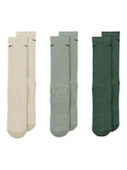 Nike Green Everyday Plus Cushioned Training Crew Socks 3 Pack - Image 3 of 4