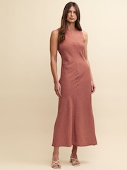Nobody's Child Red Lia Bias Stripe Midaxi Dress - Image 1 of 6