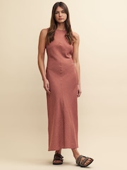 Nobody's Child Red Lia Bias Stripe Midaxi Dress - Image 2 of 6