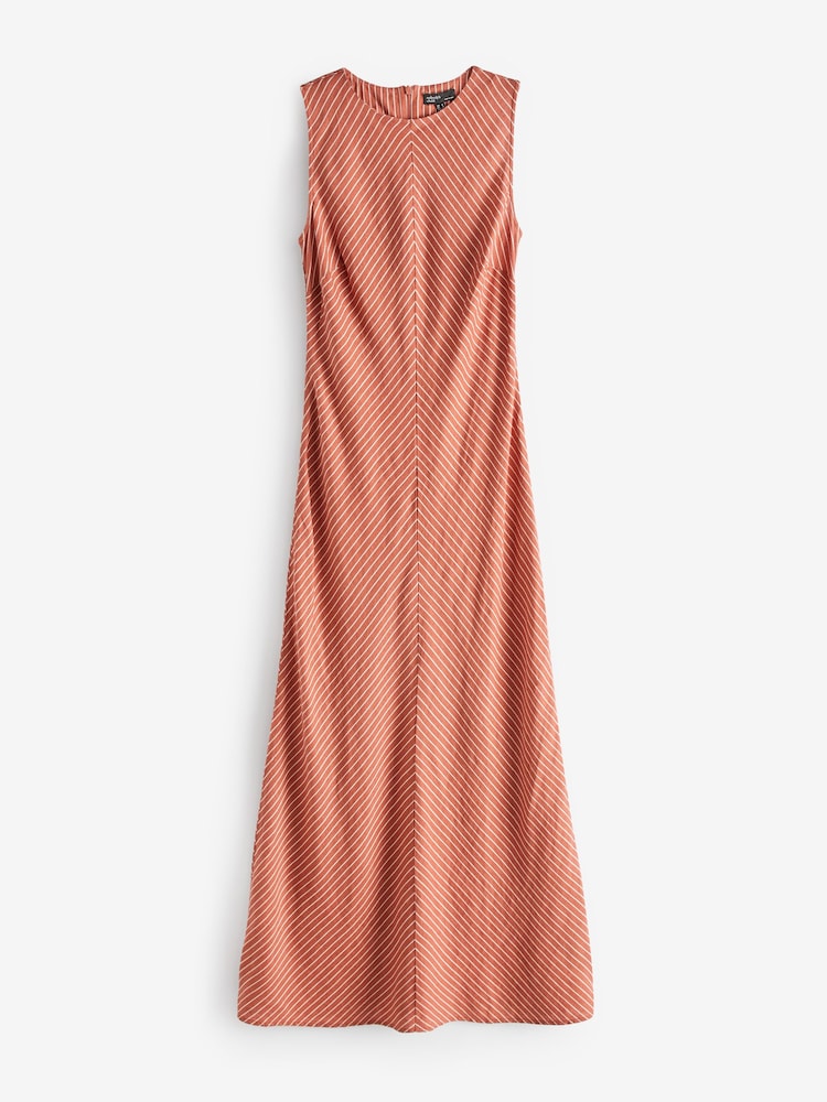 Nobody's Child Red Lia Bias Stripe Midaxi Dress - Image 6 of 6