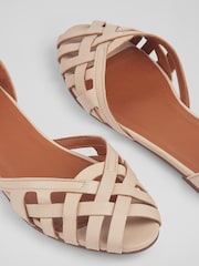 LK Bennett Camel Brown Leather Bianca Cage Front Flat Sandals - Image 2 of 2