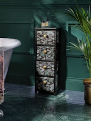 Black Tiger Print Fabric Storage Drawers - Image 1 of 6