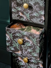 Black Tiger Print Fabric Storage Drawers - Image 3 of 6
