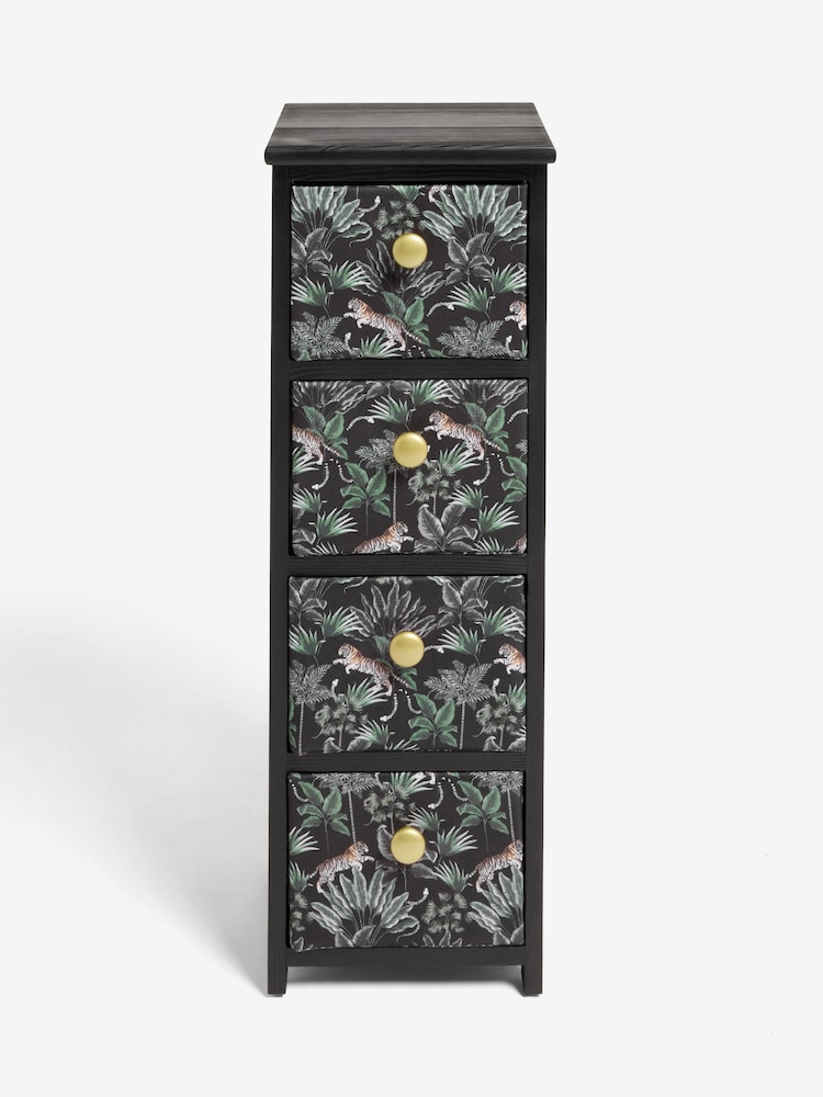Black Tiger Print Fabric Storage Drawers - Image 4 of 6