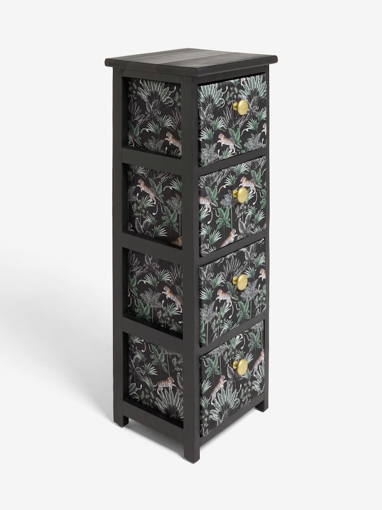 Black Tiger Print Fabric Storage Drawers - Image 5 of 6
