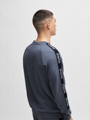 HUGO Cotton-Terry Sweatshirt With Logo Tape and Ribbed Cuffs - Image 2 of 5