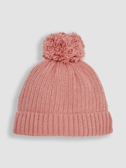 JoJo Maman Bébé Dusky Pink Rib Hat & Gloves Set - Image 2 of 4