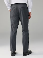 Charcoal Grey Adjustable Wool Blend Side Adjuster Smart Trousers - Image 2 of 10