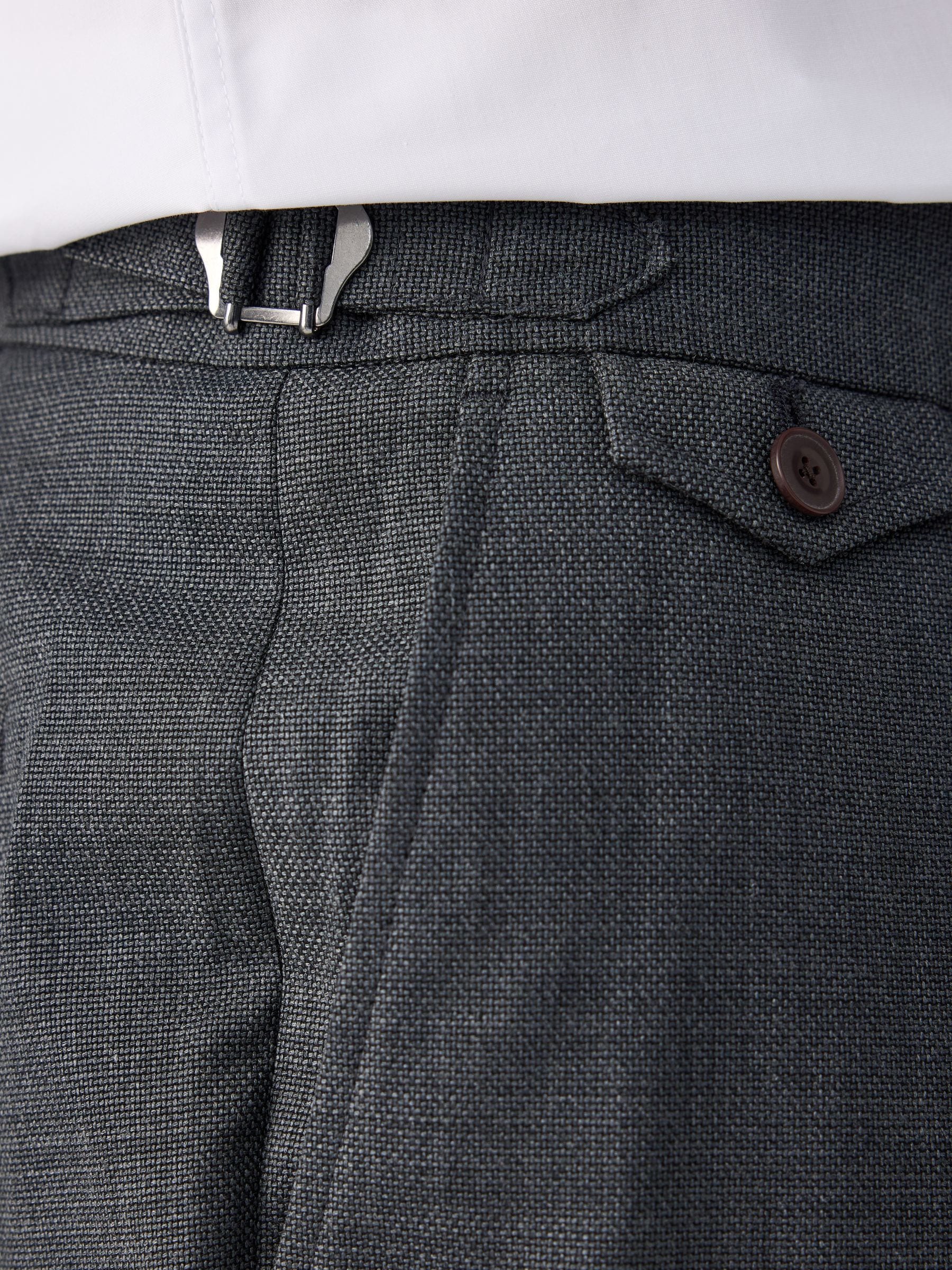 Buy Charcoal Grey Adjustable Wool Blend Side Adjuster Smart
