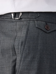Charcoal Grey Adjustable Wool Blend Side Adjuster Smart Trousers - Image 3 of 10