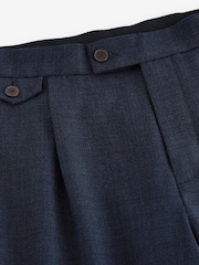 Charcoal Grey Adjustable Wool Blend Side Adjuster Smart Trousers - Image 8 of 10