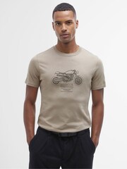 Barbour® International Morley Bike Graphic 100% Cotton T-Shirt - Image 1 of 5