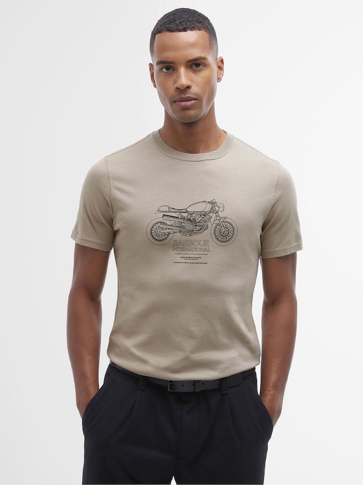 Barbour® International Morley Bike Graphic 100% Cotton T-Shirt - Image 1 of 5