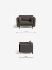 MADE.COM Basket Weave Mocha Harlow Loveseat - Image 3 of 4