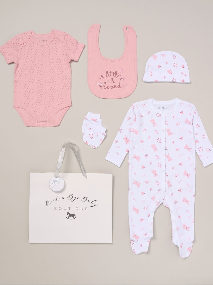 Rock-A-Bye Baby Boutique 100% Cotton 5-Piece Printed Gift Set - Image 1 of 5