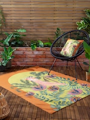 Wylder Orange Cockatoo Tropical Outdoor/Indoor Washable Rug - Image 1 of 3