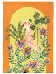 Wylder Orange Cockatoo Tropical Outdoor/Indoor Washable Rug - Image 2 of 3