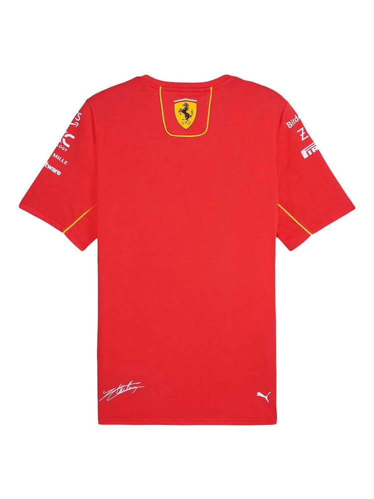 Fanatics Red 100% Cotton Scuderia Ferrari 2024 Team Charles Leclerc T-Shirt - Image 3 of 3