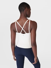 Sweaty Betty Lily White Supersoft Picot Lace Strappy Bra Tank Top - Image 2 of 7