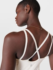 Sweaty Betty Lily White Supersoft Picot Lace Strappy Bra Tank Top - Image 6 of 7