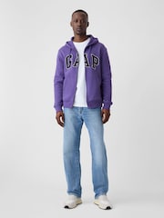 Lila - Gap Kapuzenjacke mit Reißverschluss und Logo - Bild 3 von 4