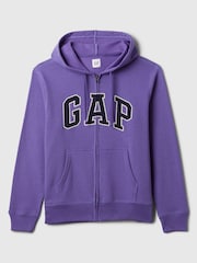 Lila - Gap Kapuzenjacke mit Reißverschluss und Logo - Bild 4 von 4