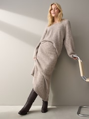 Chocolate Brown Leather Forever Comfort® Cowboy Knee High Heeled Boots - Image 3 of 8