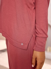Rosewood Ribbed Long Sleeve Pyjamas - Image 5 of 5