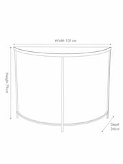 Pacific Glass and Black Metal Half Moon Console Table - Image 6 of 6
