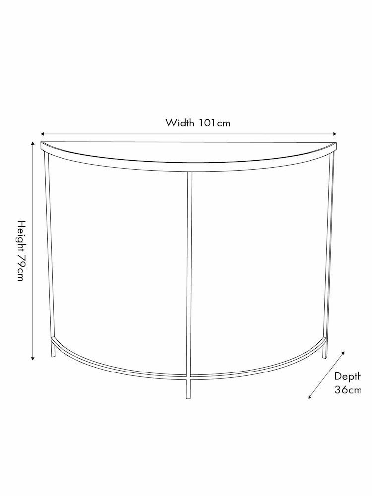 Pacific Glass and Black Metal Half Moon Console Table - Image 6 of 6