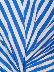 Adrianna Papell Blue Stripe Print Twist Dress - Image 7 of 7