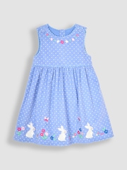 JoJo Maman Bébé Blue Bunny Applique Cord Dress - Image 3 of 6